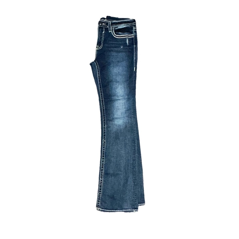 Vigoss Women 31 Kendra Bootcut Jeans Dark Wash Western Cowgirl Rodeo Distressed - Picture 2 of 10